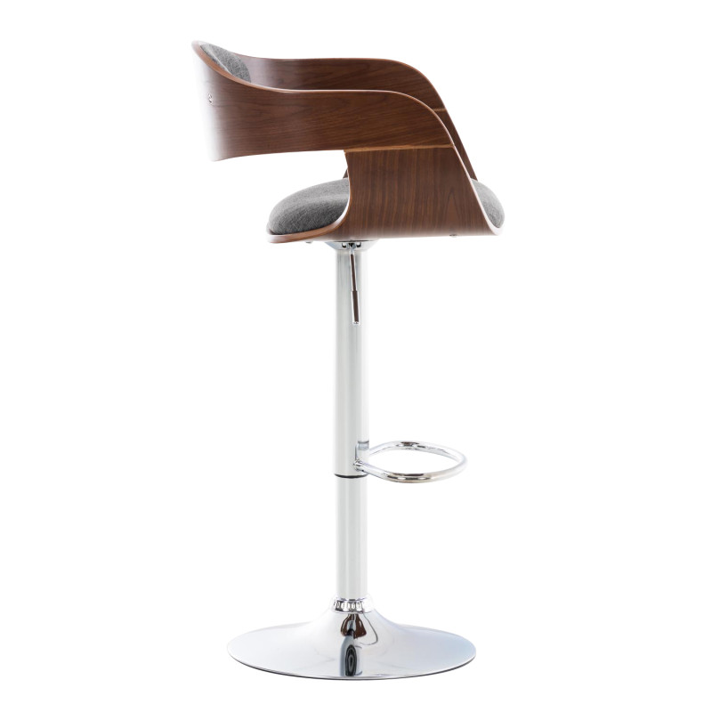 Tabouret de bar en tissu Kingston C noyer/gris clair