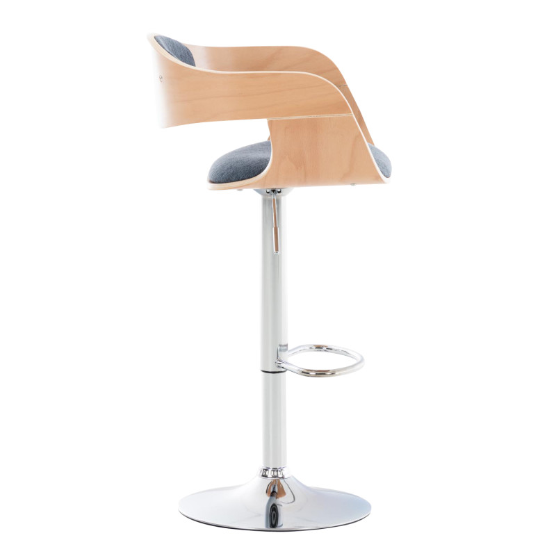 Tabouret de bar en tissu Kingston C naturel/bleu