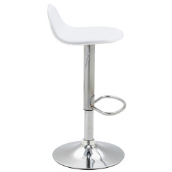 Set 2 Sgabelli Alti Lana in Similpelle bianco,cromo