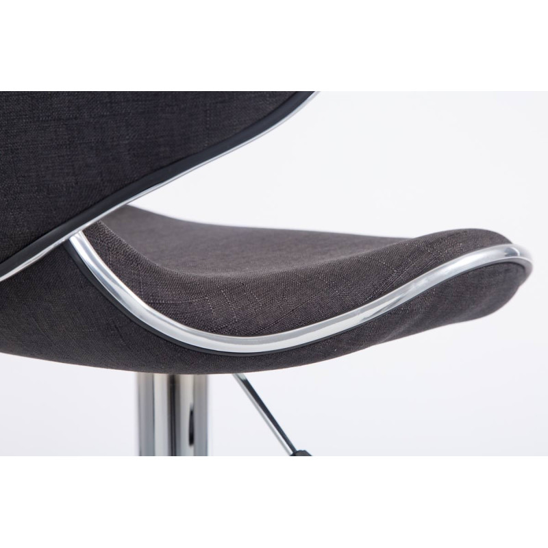 Ensemble de 2 tabourets de bar Las Vegas V2 en tissu chromé gris foncé