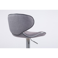 Ensemble de 2 tabourets de bar Las Vegas V2 en tissu chromé gris clair