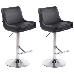 Set de 2 Taburetes Club Negro,Cromado
