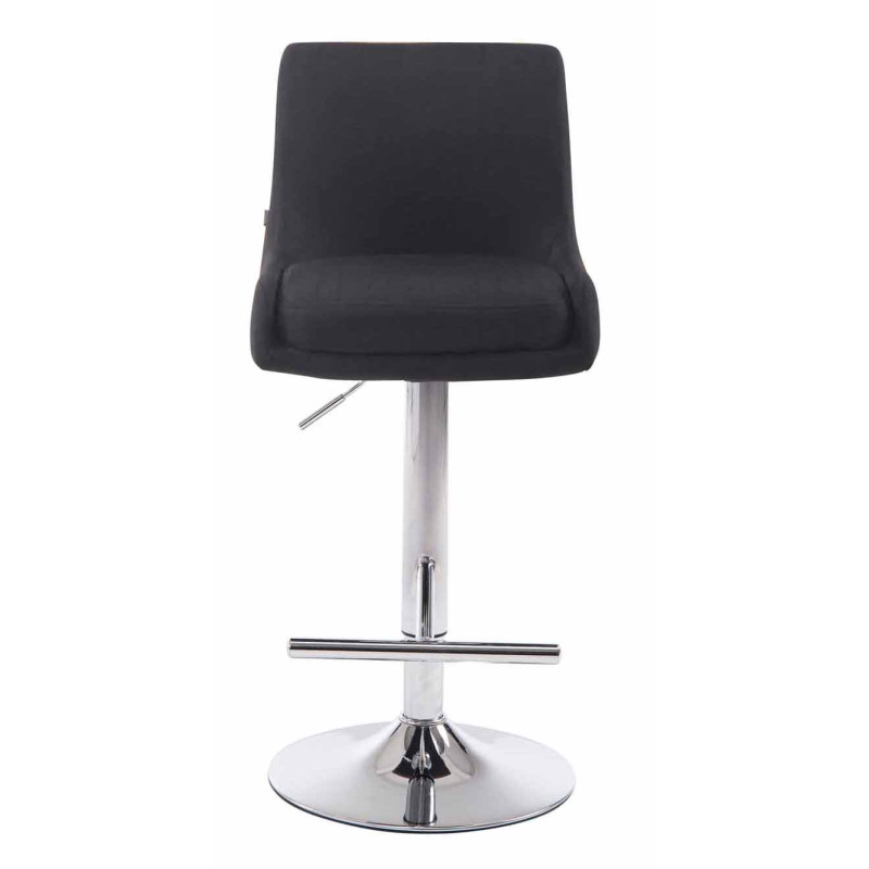 Set 2 Sgabelli Bancone Club in Similpelle nero,cromo