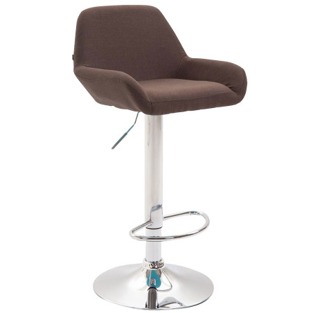 Tabouret de bar Braga, tissu, chrome brun