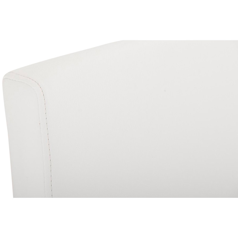Lot de 2 tabourets de bar Paros en cuir artificiel blanc