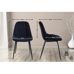 Lot de 2 chaises Tom en tissu