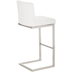 Lot de 2 tabourets de bar Paros en cuir artificiel blanc