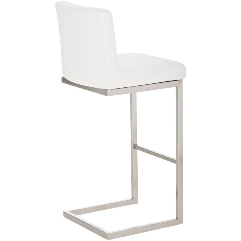 Lot de 2 tabourets de bar Paros en cuir artificiel blanc