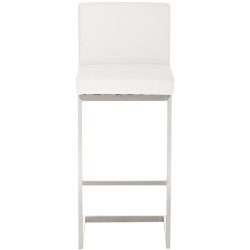 Lot de 2 tabourets de bar Paros en cuir artificiel blanc