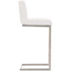 Lot de 2 tabourets de bar Paros en cuir artificiel blanc