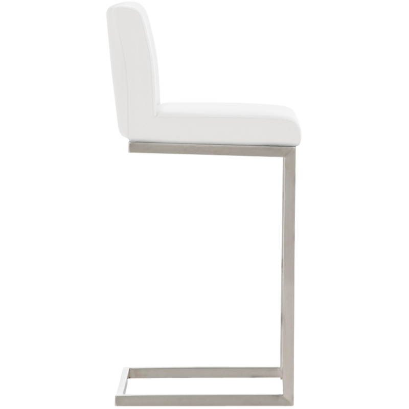 Lot de 2 tabourets de bar Paros en cuir artificiel blanc