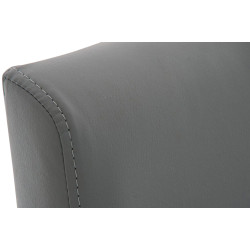 Lot de 2 tabourets de bar Paros en cuir artificiel gris