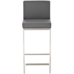 Lot de 2 tabourets de bar Paros en cuir artificiel gris