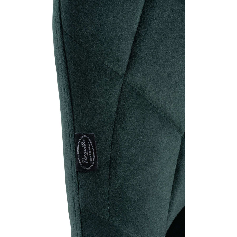 Tabouret de bar Lazio velours blanc vert foncé