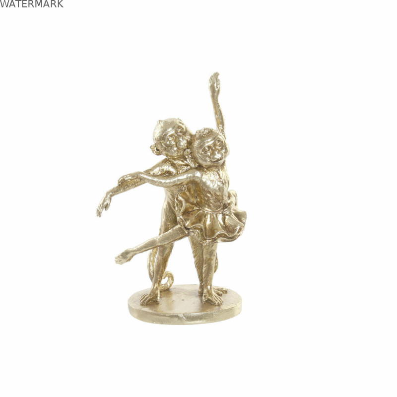 Figurine Décorative DKD Home Decor FZ-95015 18,5 x 11,2 x 29,5 cm Doré Résine Colonial Singe