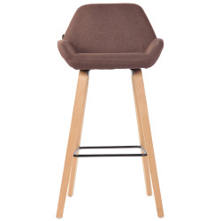 Tabouret de bar Newnan, 4 pieds, structure en chêne naturel brun