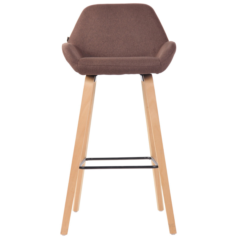 Tabouret de bar Newnan, 4 pieds, structure en chêne naturel brun