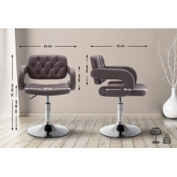 Fauteuil Lounge Dublin en cuir artificiel brun