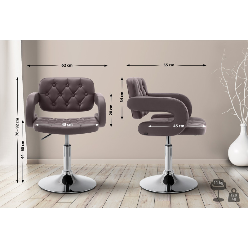 Fauteuil Lounge Dublin en cuir artificiel brun