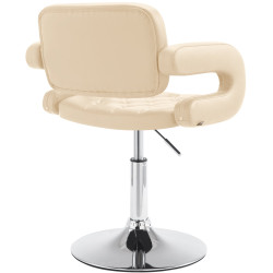 Fauteuil Lounge Dublin en cuir artificiel crème