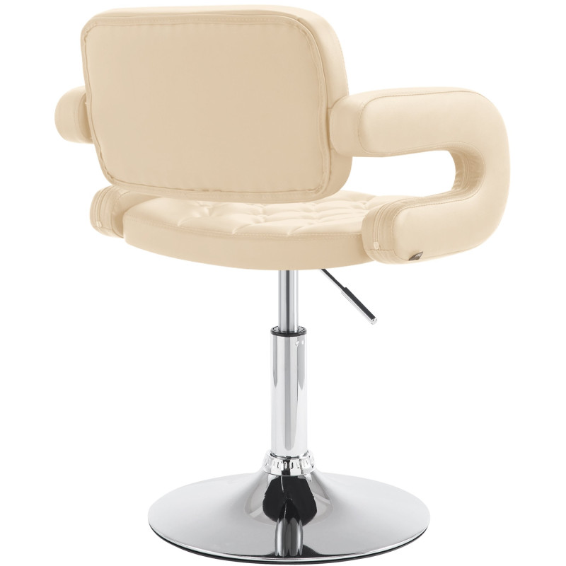 Fauteuil Lounge Dublin en cuir artificiel crème
