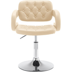 Fauteuil Lounge Dublin en cuir artificiel crème