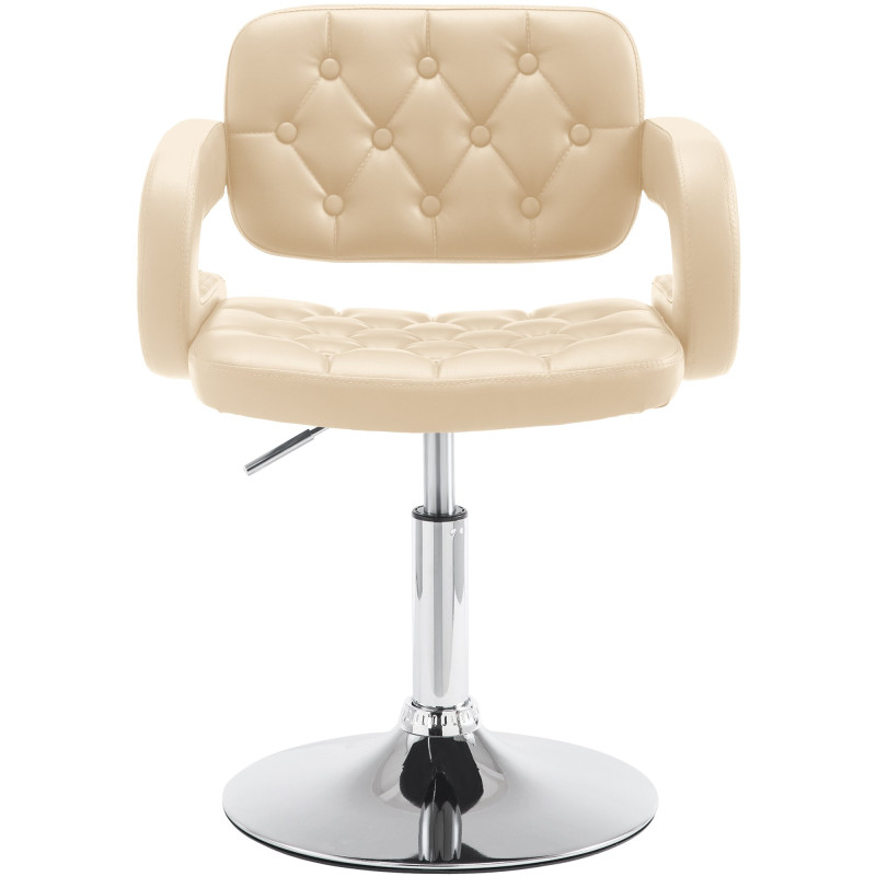Fauteuil Lounge Dublin en cuir artificiel crème