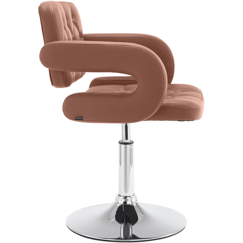 Fauteuil Lounge Dublin en cuir artificiel Cognac