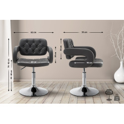 Fauteuil Lounge Dublin en cuir artificiel gris