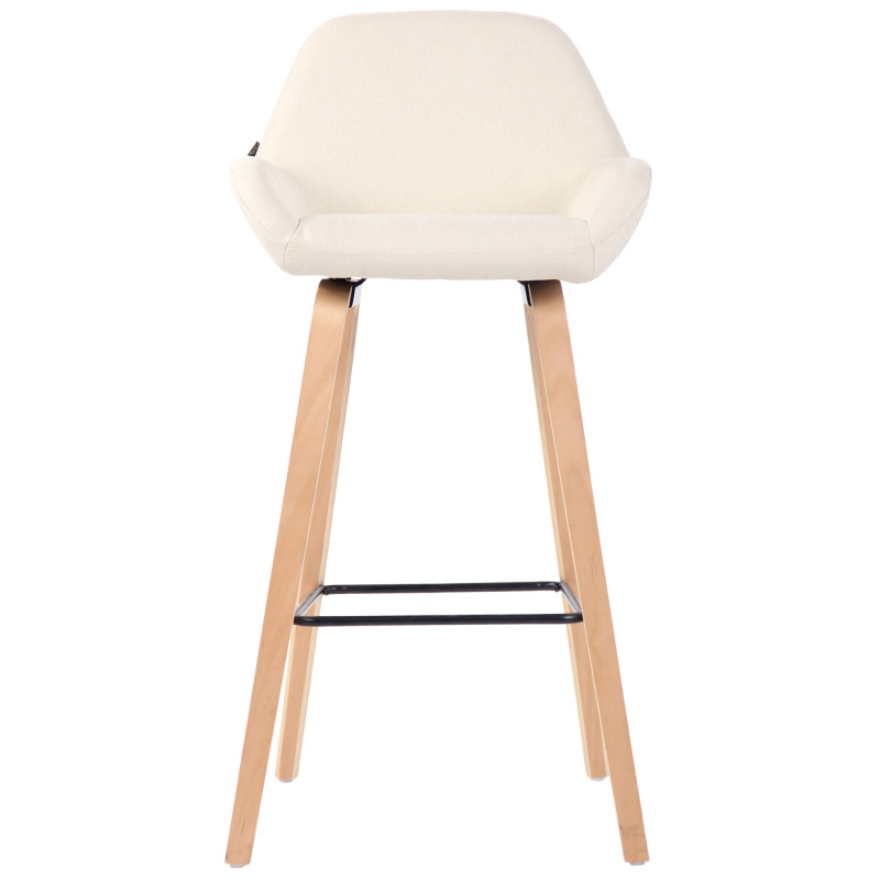 Tabouret de bar Newnan, 4 pieds, structure en chêne naturel crème