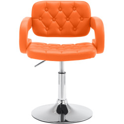 Fauteuil Lounge Dublin en cuir artificiel orange