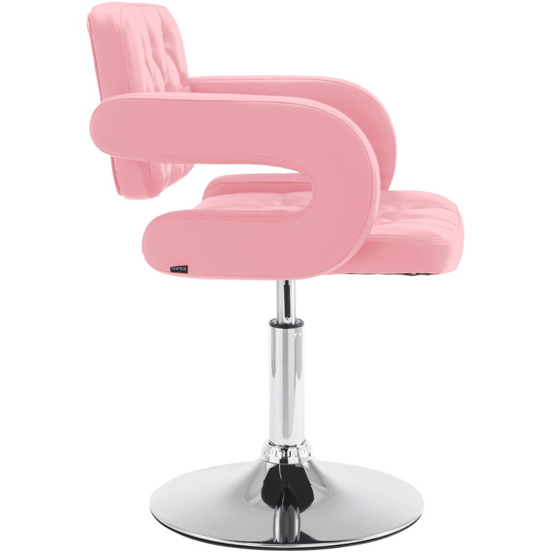 Fauteuil Lounge Dublin en cuir artificiel rose
