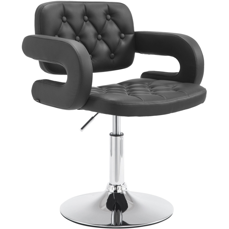 Fauteuil Lounge Dublin en cuir artificiel noir