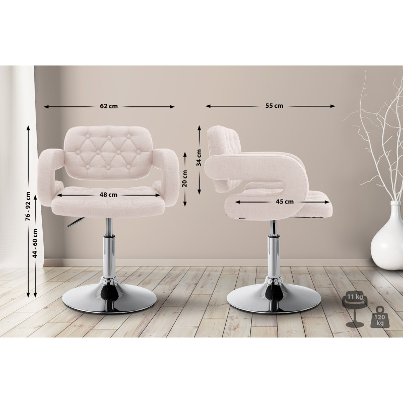 Fauteuil Lounge en tissu Dublin beige