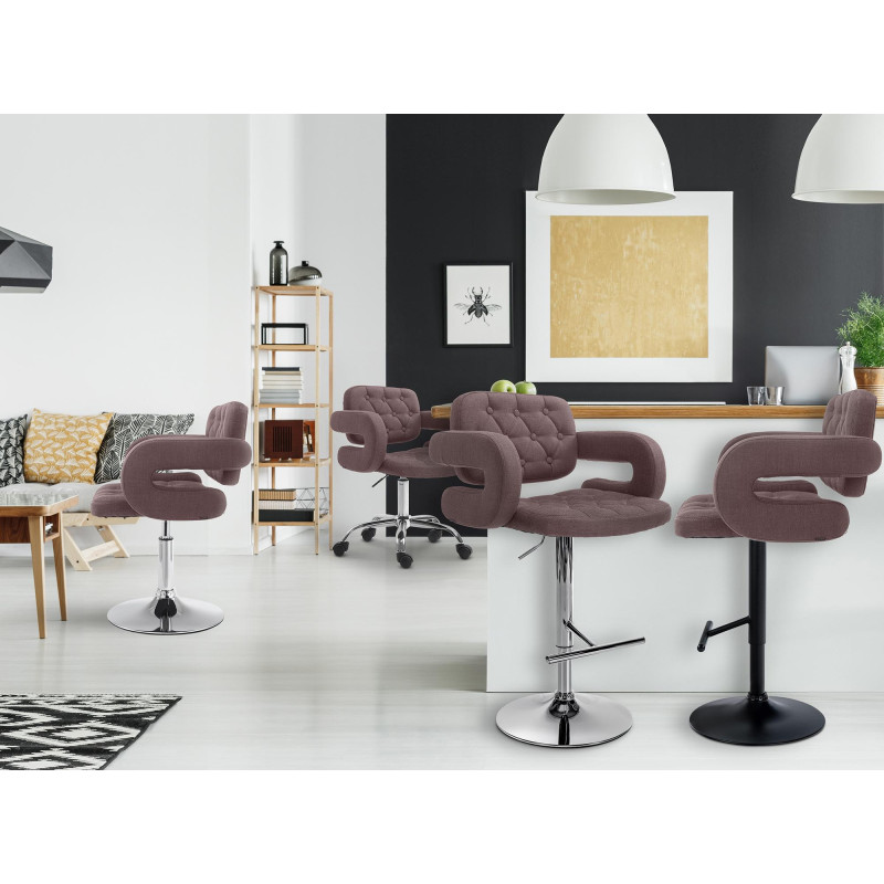 Fauteuil Lounge en tissu Dublin brun