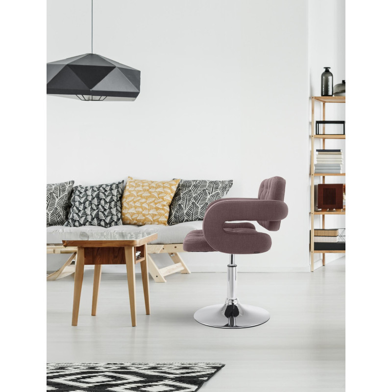 Fauteuil Lounge en tissu Dublin brun