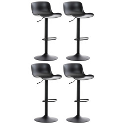 Lot de 4 tabourets de bar Almada noir