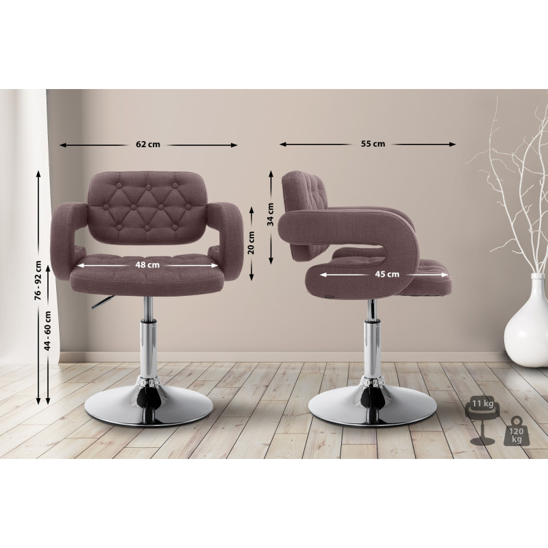 Fauteuil Lounge en tissu Dublin brun