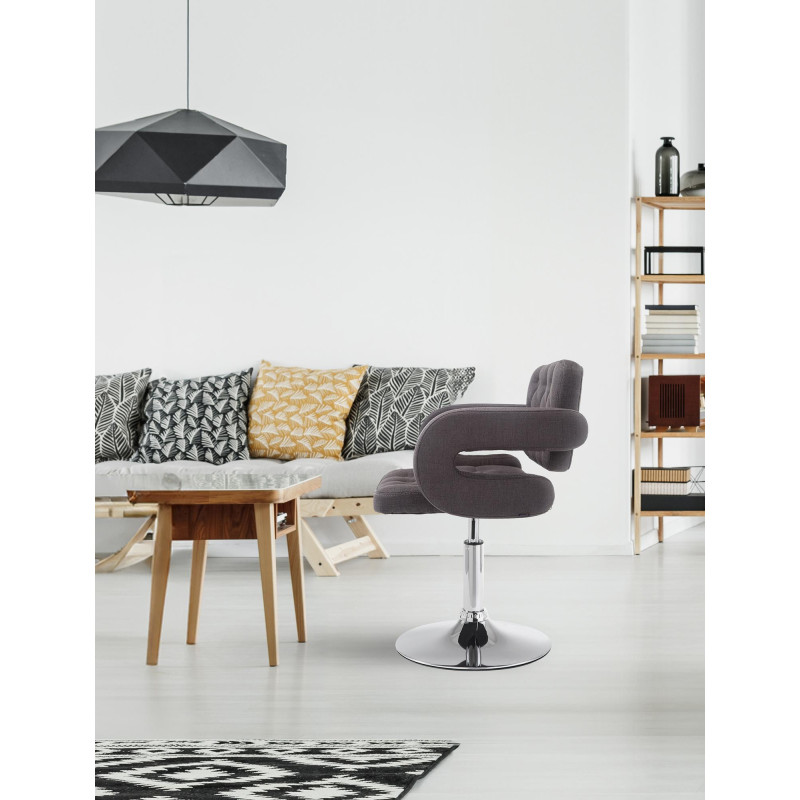 Fauteuil Lounge en tissu Dublin gris foncé