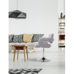 Fauteuil Lounge en tissu Dublin gris
