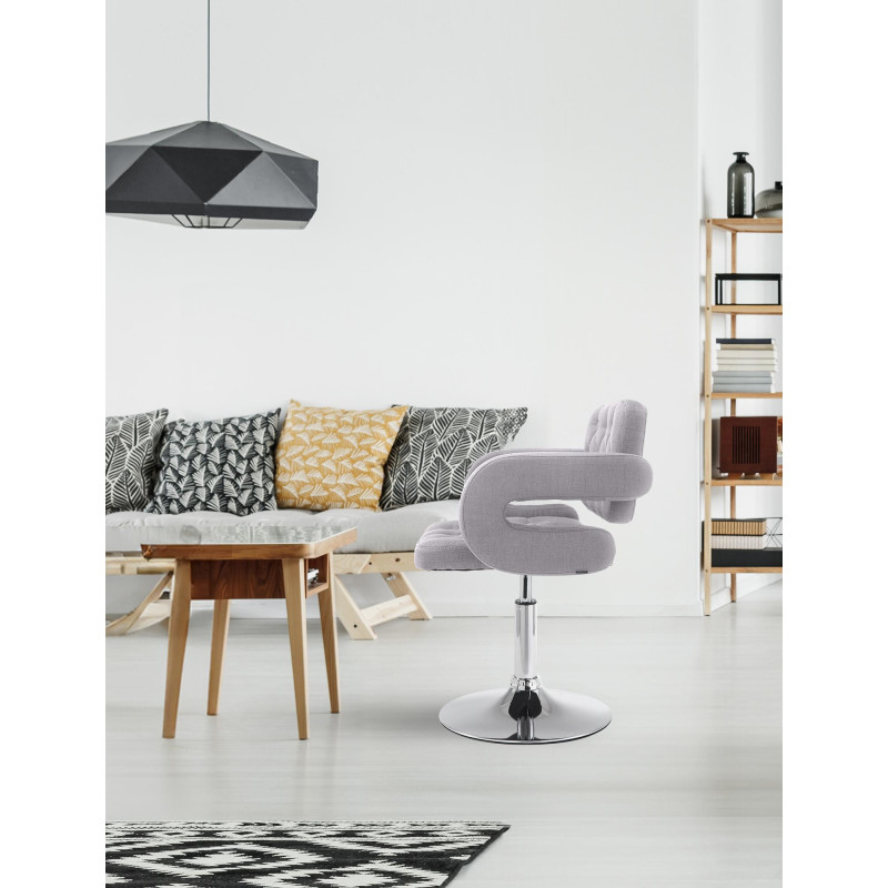 Fauteuil Lounge en tissu Dublin gris