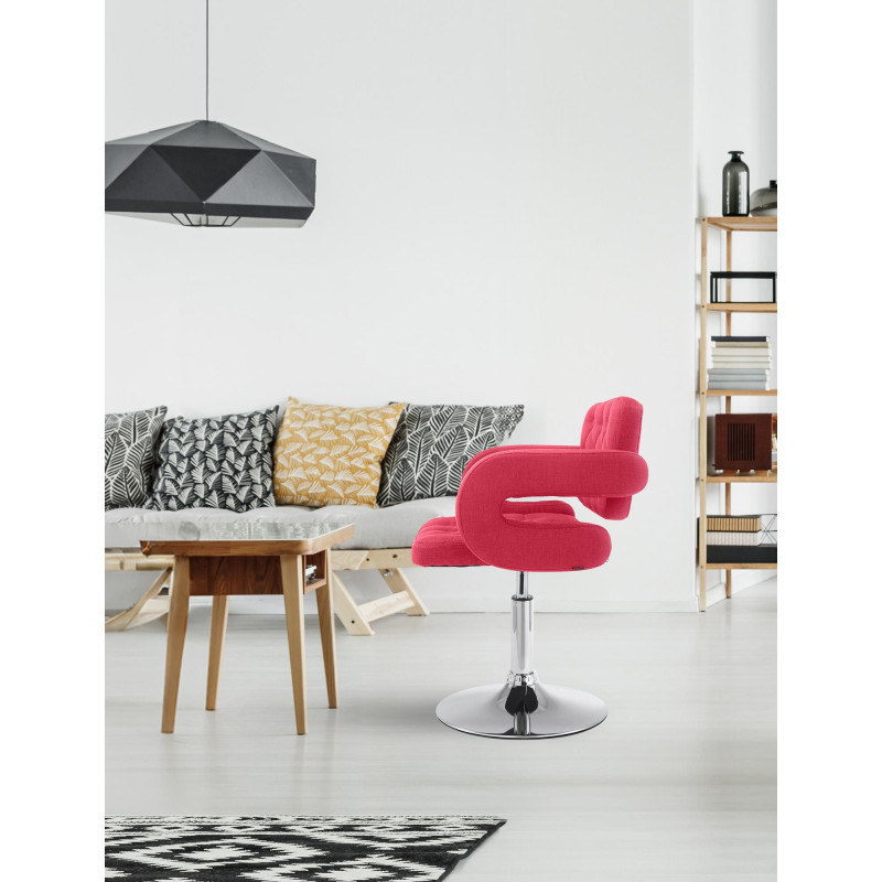 Fauteuil Lounge en tissu Dublin rouge