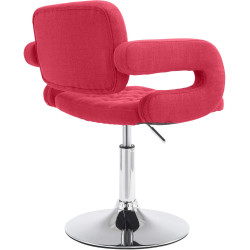 Fauteuil Lounge en tissu Dublin rouge