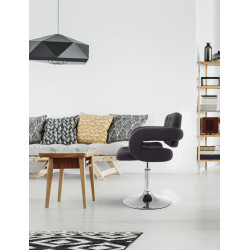 Fauteuil Lounge en tissu Dublin noir