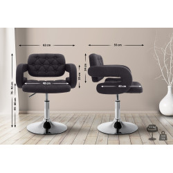 Fauteuil Lounge en tissu Dublin noir