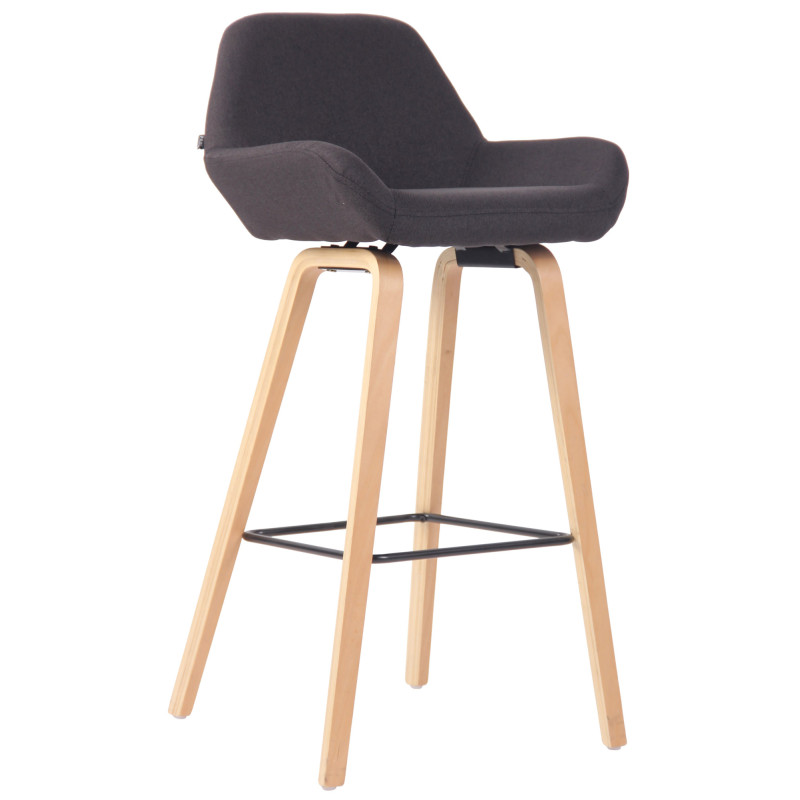 Tabouret de bar Newnan, 4 pieds, structure en chêne naturel noir
