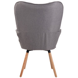 Fauteuil Lounge Ashford en tissu naturel gris