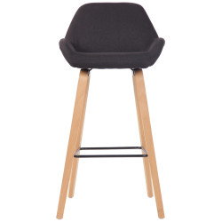Tabouret de bar Newnan, 4 pieds, structure en chêne naturel noir