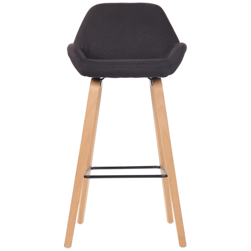 Tabouret de bar Newnan, 4 pieds, structure en chêne naturel noir