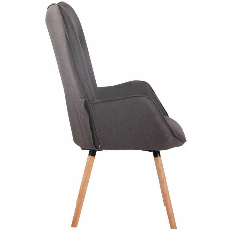 Fauteuil Lounge Ashford en tissu naturel gris foncé